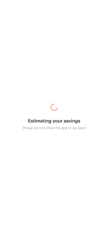 Estimating your savings loading state