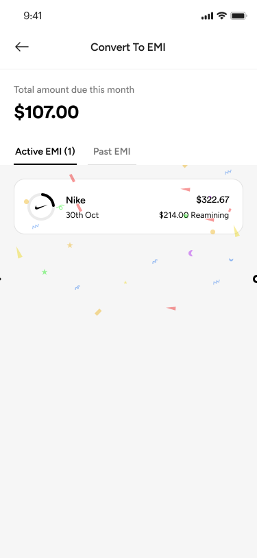 Active instalment plans list