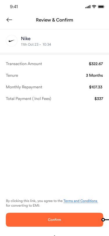 Review and confirm summary